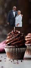 Load image into Gallery viewer, Photo Cupcake Toppers, Anniversary Cupcake Toppers, Personalized Face Cupcakes